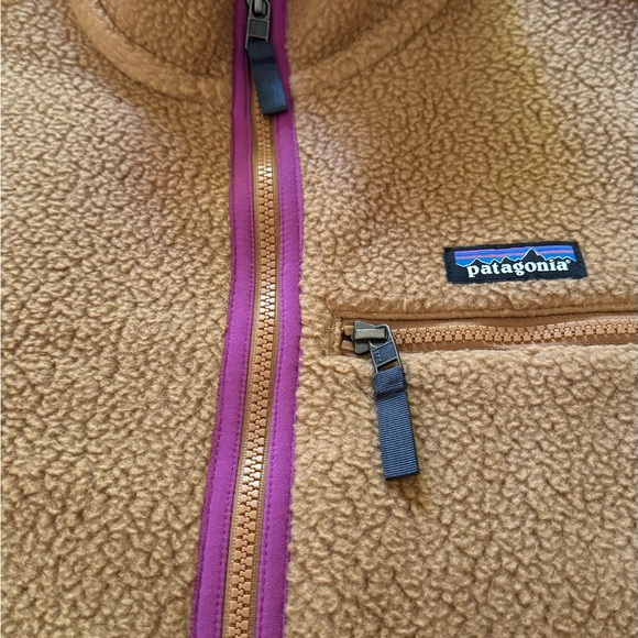 Patagonia Women's Retro Pile Fleece Marsupial Nest Brown with Amaranth Pink - Picture 7 of 15